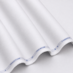 Pasha Silver Storm Premium White Unstitched Cotton Fabric (Latha)
