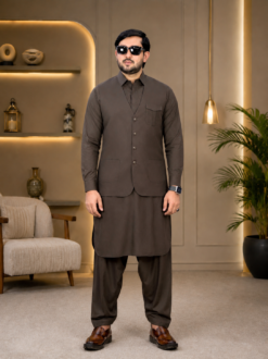Alternative view of Dark Chocolate -Exclusive Kameez Shalwar & Waistcoat