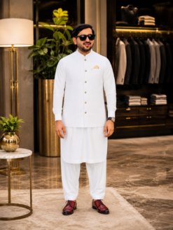 Alternative view of Snow White -Premium Waistcoat Shalwar Kameez