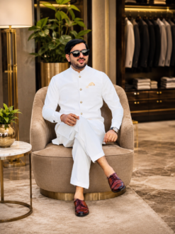 Snow White -Premium Waistcoat Shalwar Kameez
